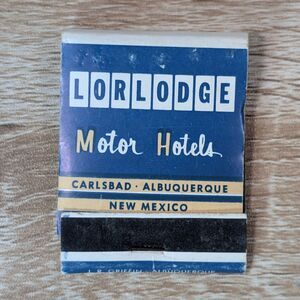 Vintage Lorlodge Motor Hotel Matchbook Albuquerque Carlsbad NM